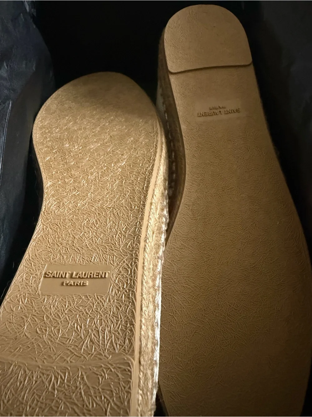 Saint Laurent Off-White Canvas Espadrilles with Jute Sole